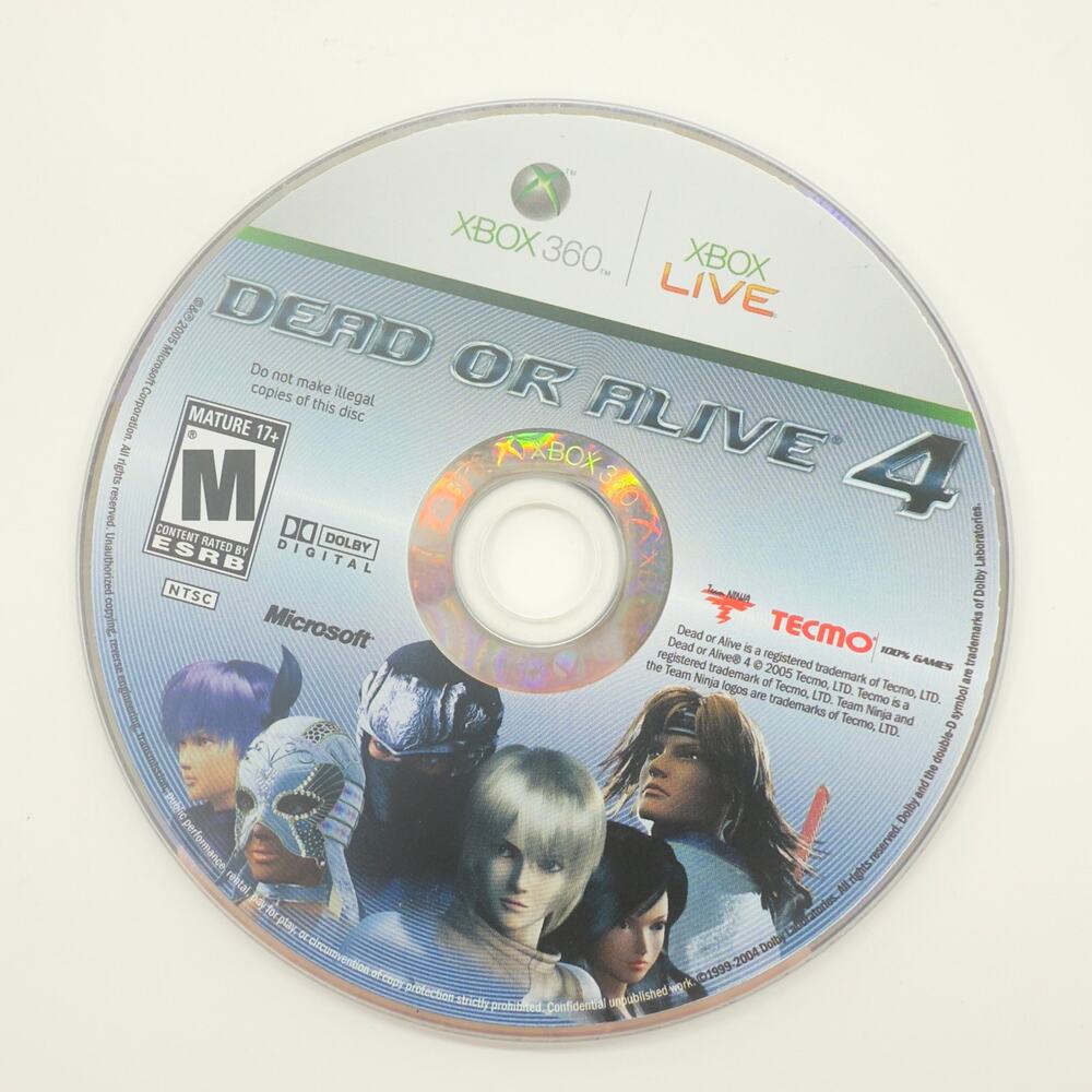 Dead or Alive 4 Xbox 360 Game Disc Only Authentic Tested